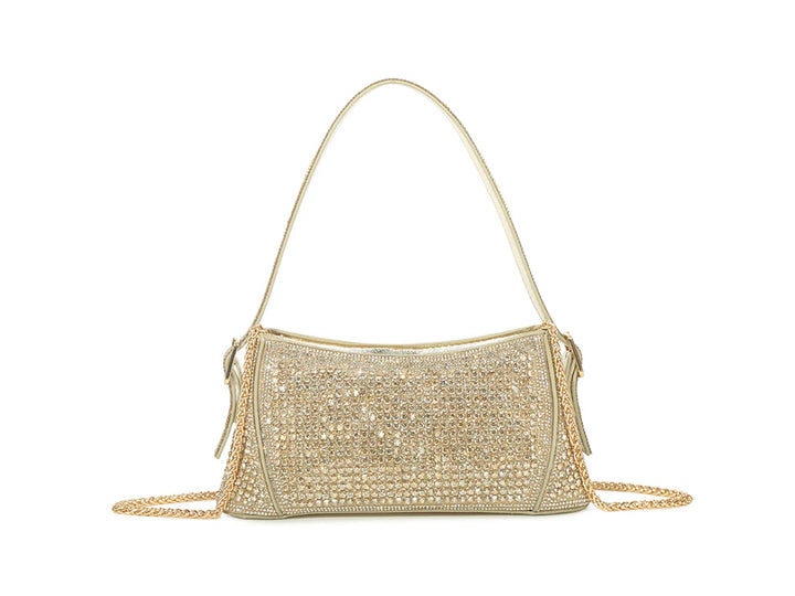 Dominica Sparkly Diamante Hand Bag - Gold