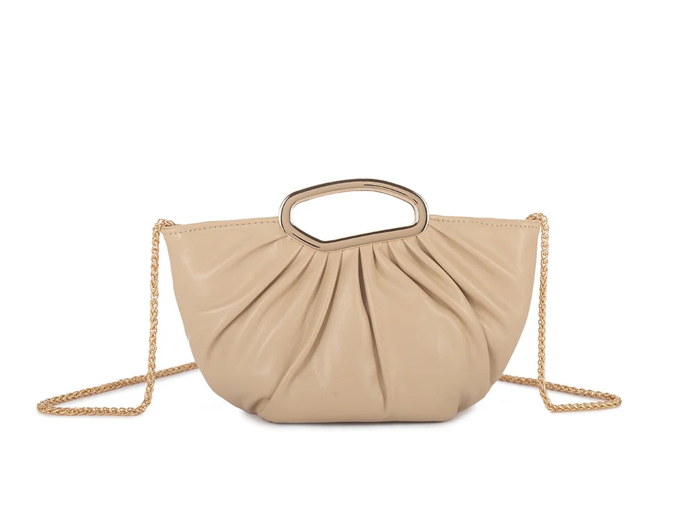 Sofia Nude Faux Leather Handbag