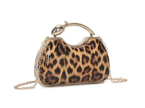 Kitty Leopard Print Evening Bag