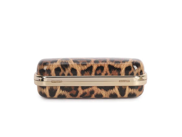 Kitty Leopard Print Evening Bag