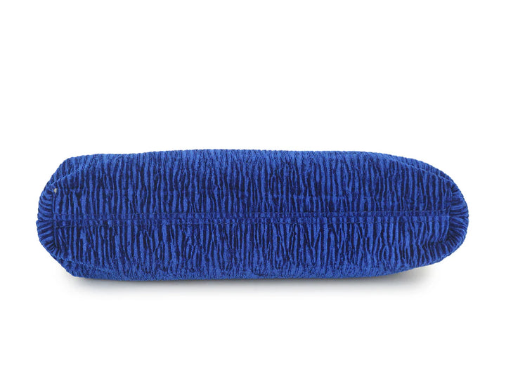 Plisse Velvety Cobalt Blue Clutch Bag