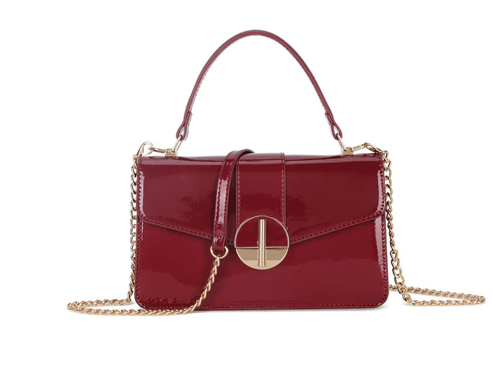 Palma Burgundy Cherry Red Patent Handbag