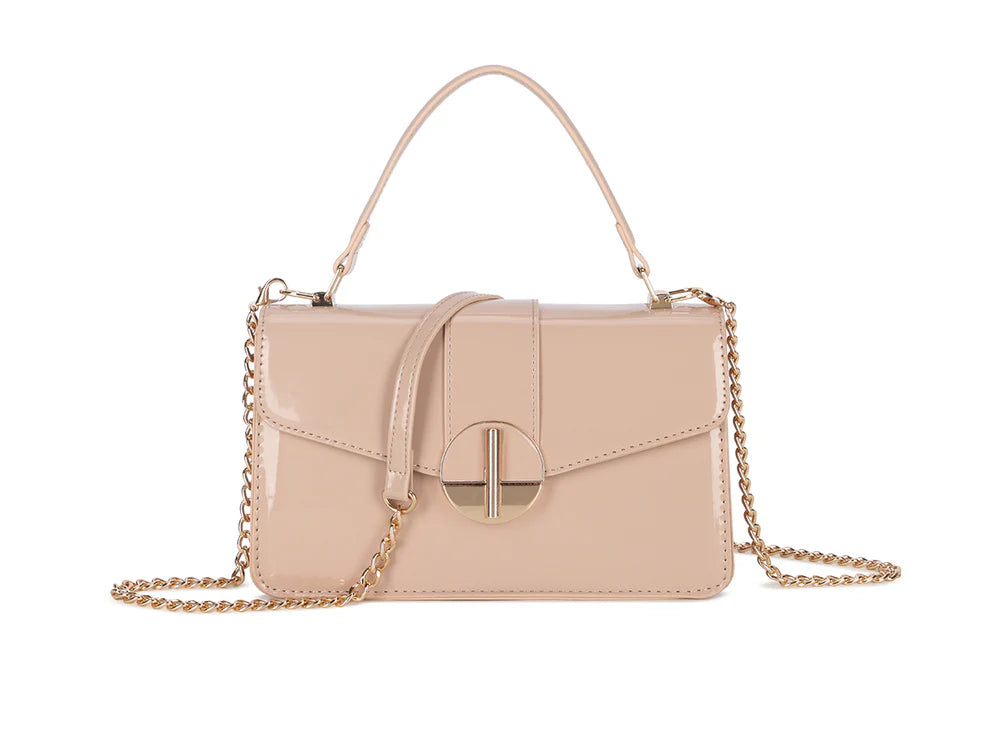Palma Nude Patent Handbag