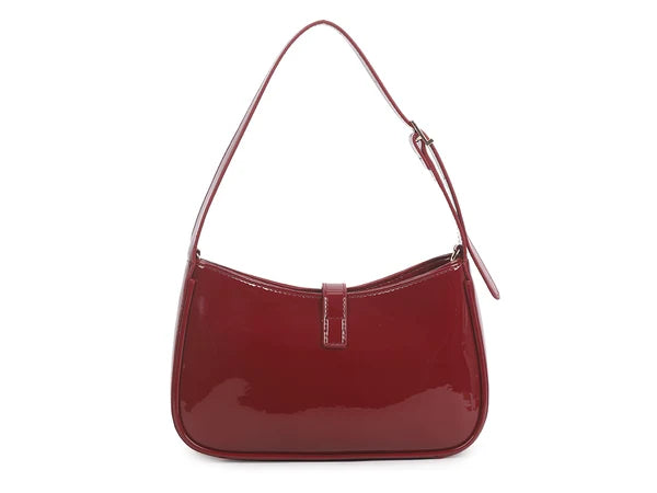 Maya Cherry Red Patent Handbag with Cross Body Chain