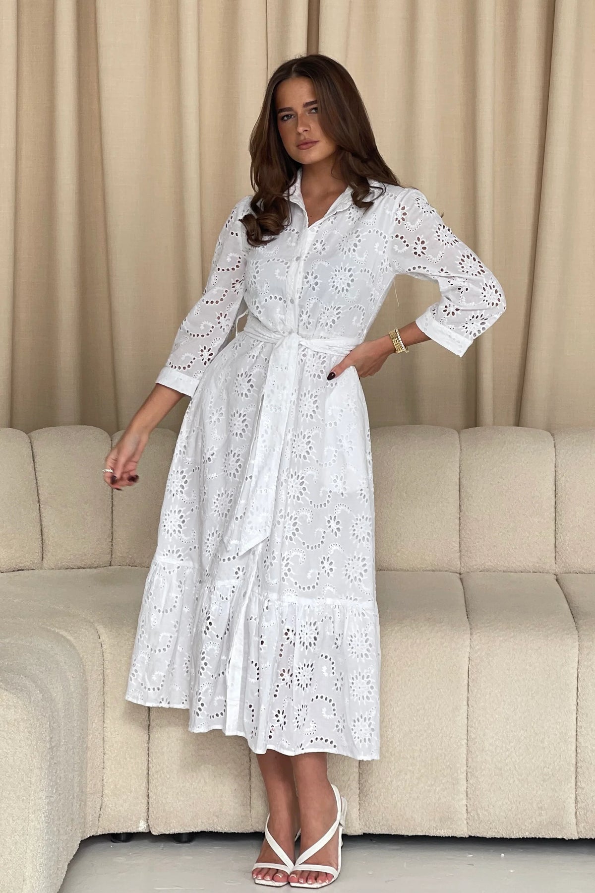 broderie anglaise shirt dress GANNI