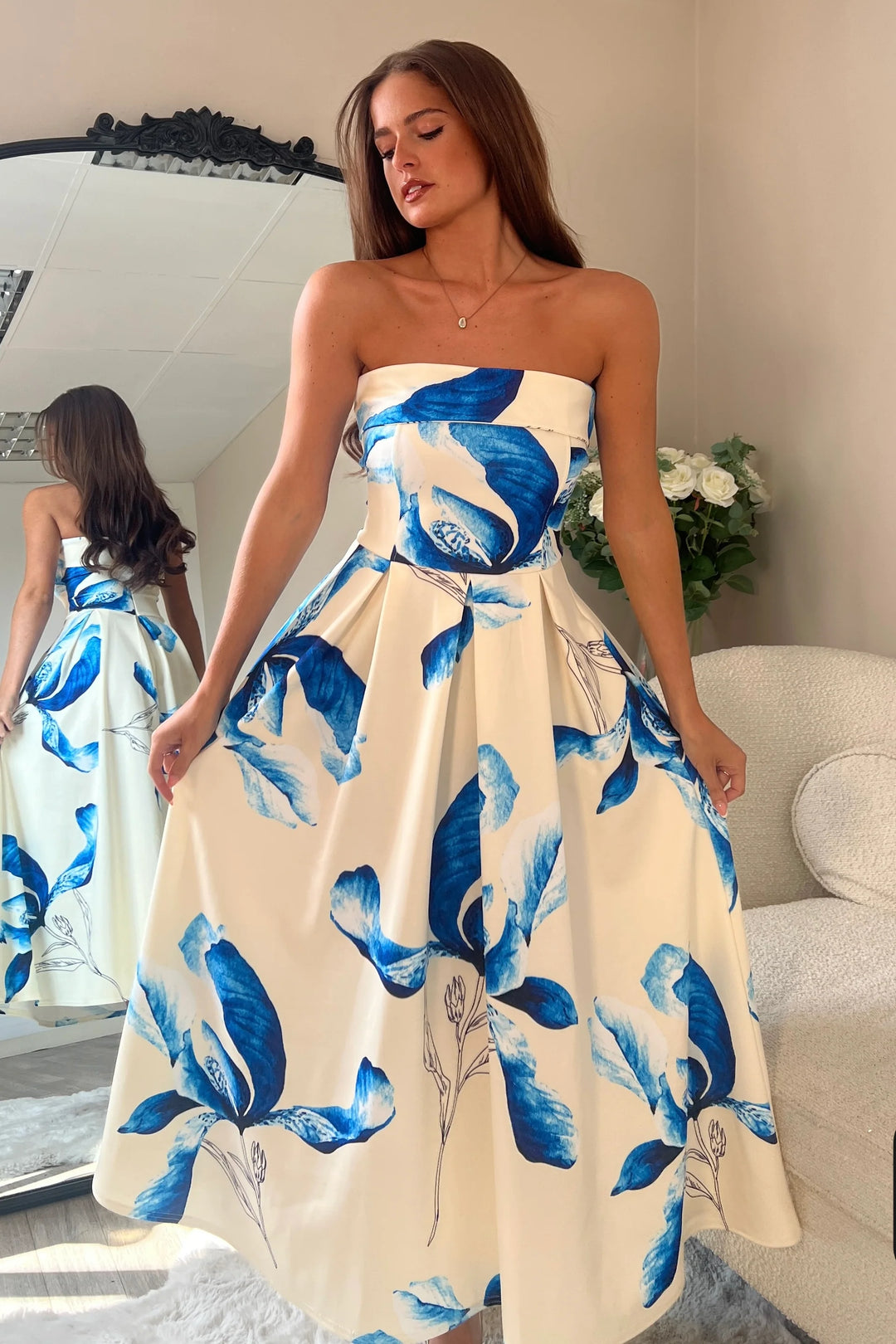 Elegant Blue And White Cocktail Dresses Corset Dress Midi Dress Heather Floral Dress Perfect Moment Floral Elegant Blue And White Cocktail Dresses Corset Dress Midi Dress Heather Floral Dress Perfect Moment Floral