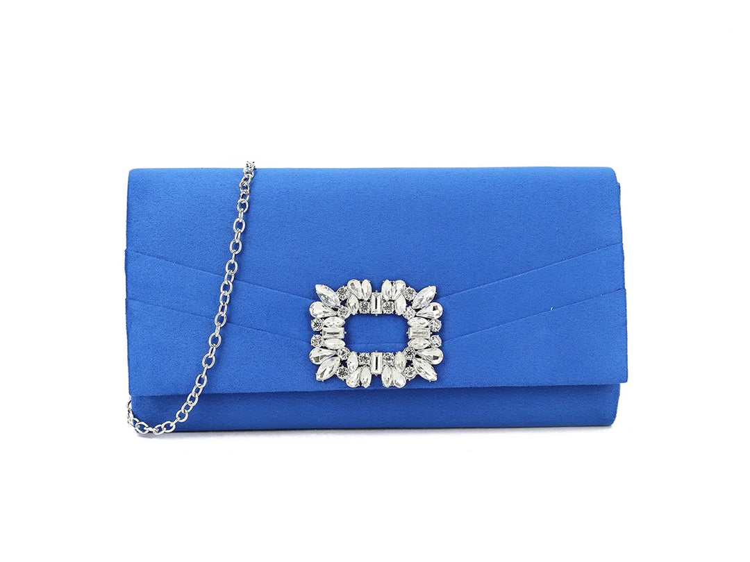 Blue suede evening bag sale