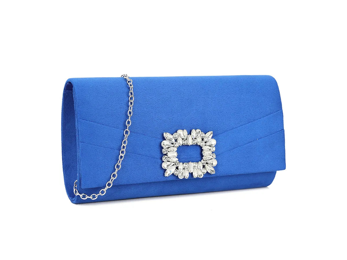 Bali Cobalt Blue Suede Effect Clutch Bag LittleMadam little