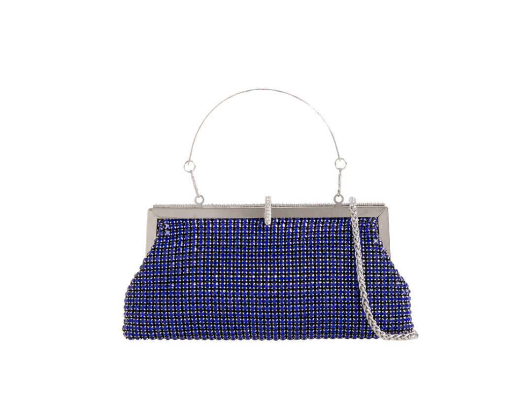 All Night Long Glamorous Sparkly Clutch Bag With Handle Navy LittleMadam