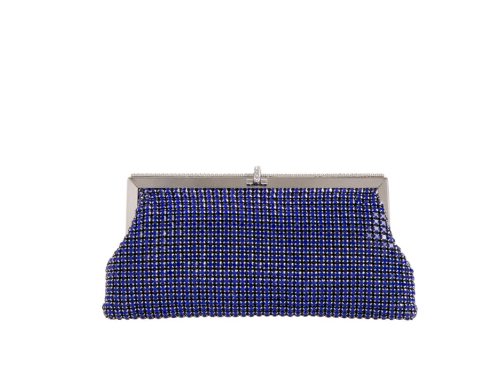 All Night Long Glamorous Sparkly Clutch Bag With Handle - Navy