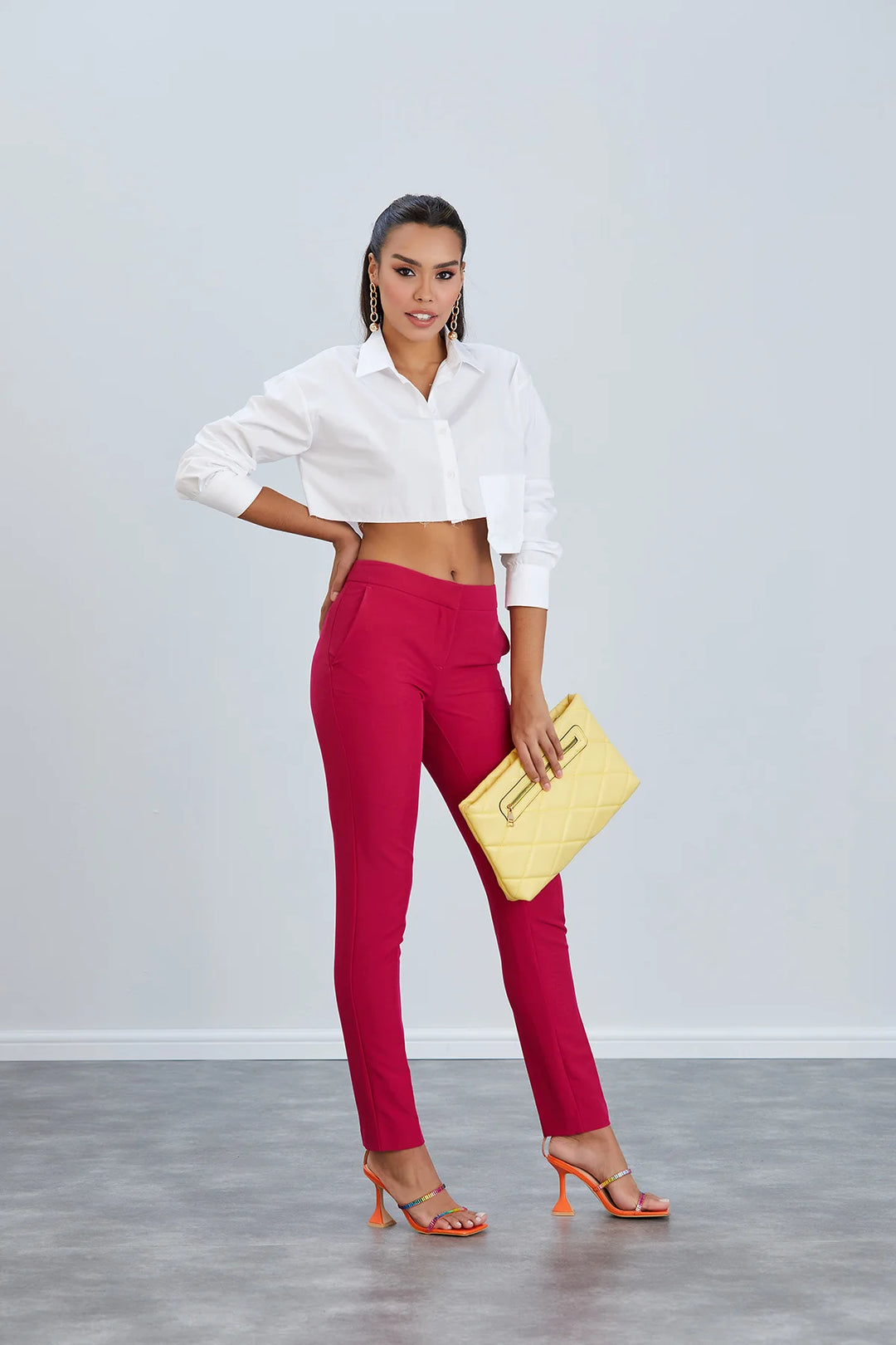 Bethan Fuchsia Straight Leg Classic Trousers