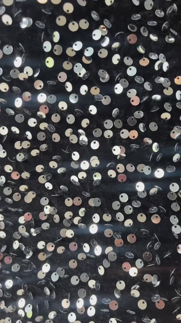 Aubrey Black Sequin 2 in 1 Long Sleeve Mini Dress