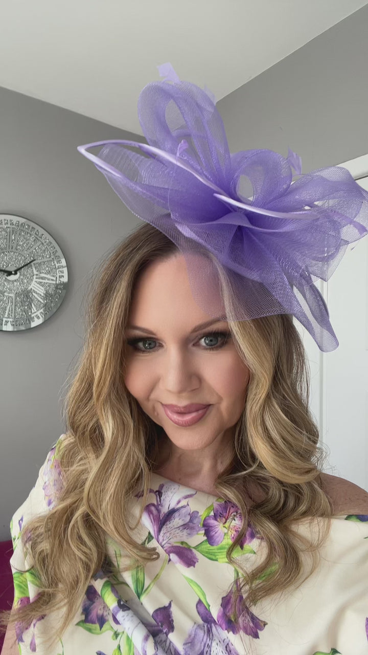 Alexis Lilac Veil & Loop Fascinator