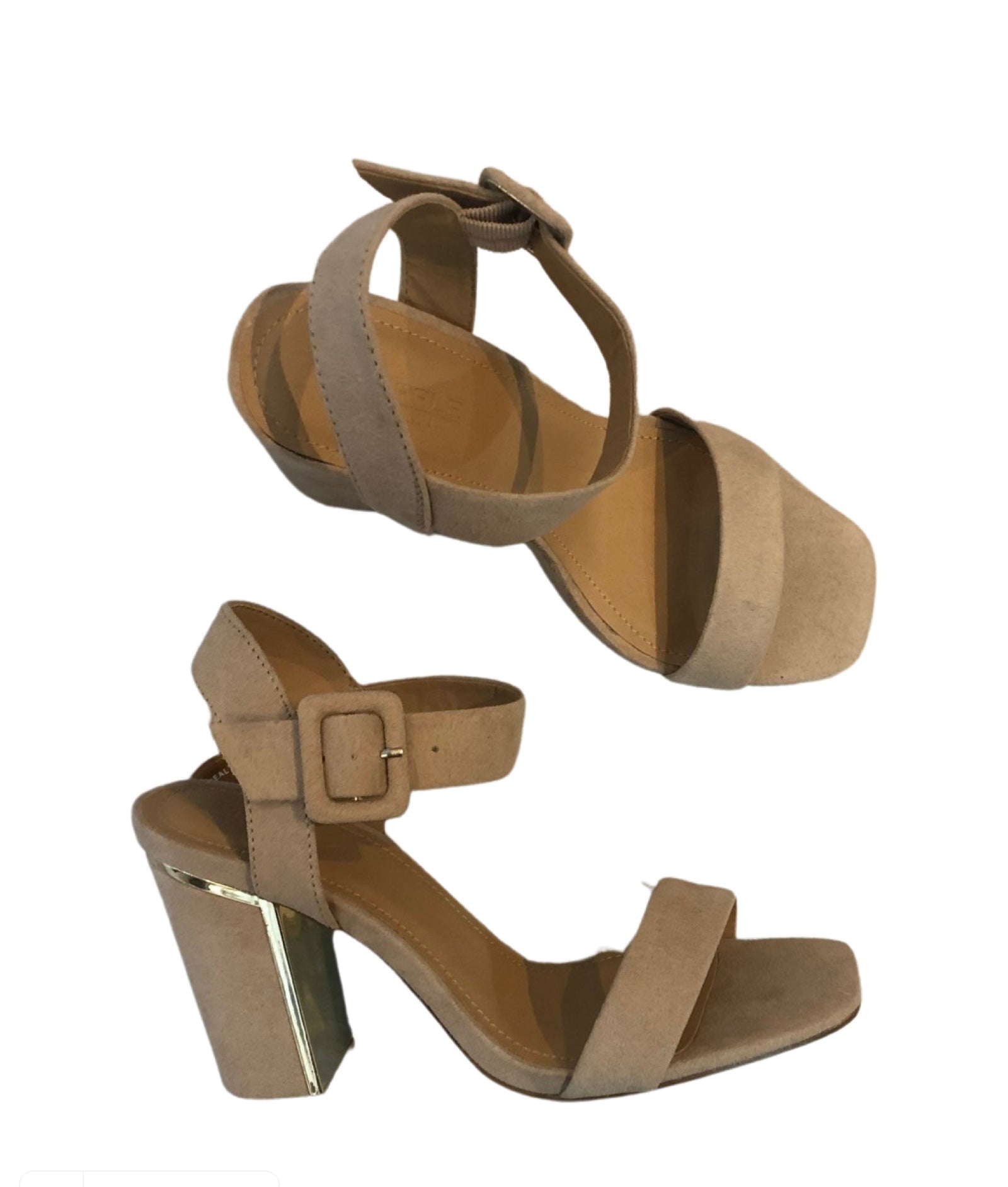 Nude suede hot sale sandal heels