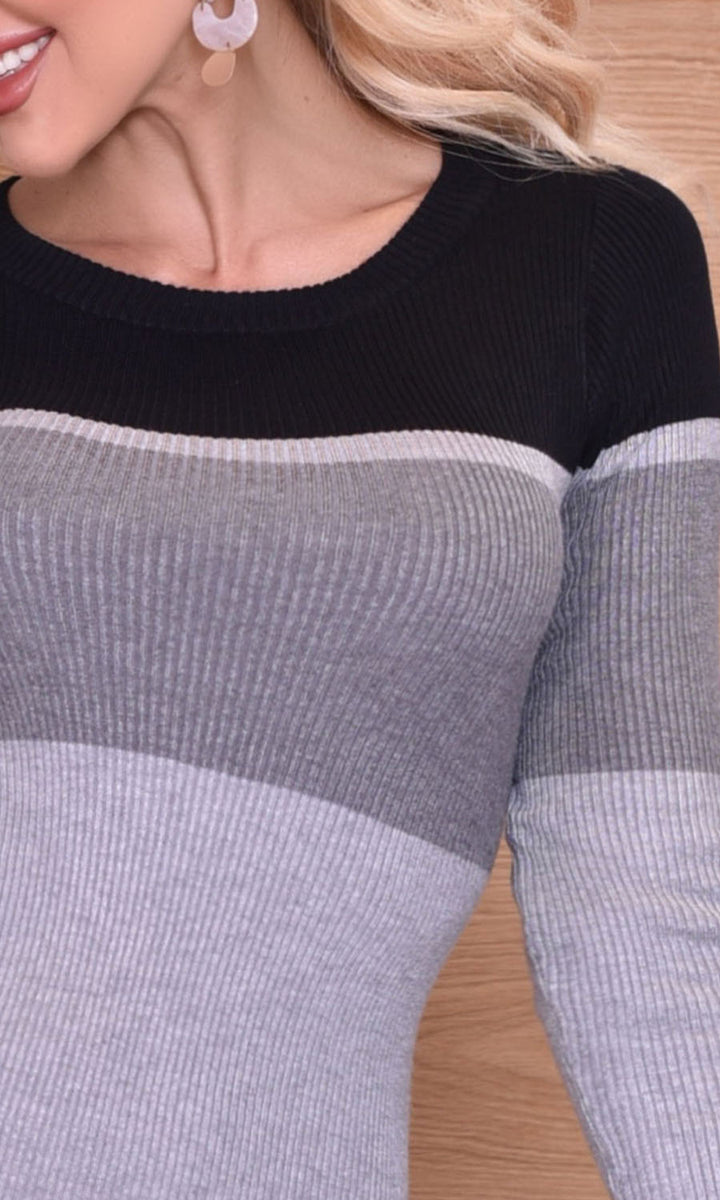 Helena-grey-colour-block-knitted-bodycon-midi-dress