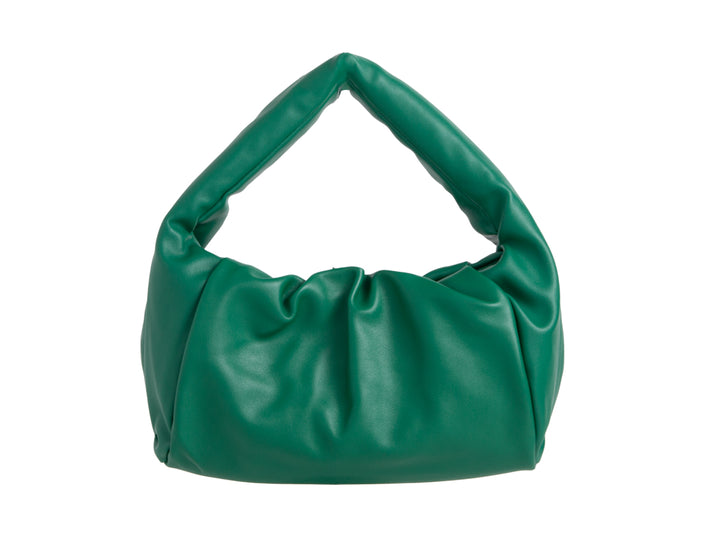 Green Soft Faux Leather Medium Size Bag With Padded Handle