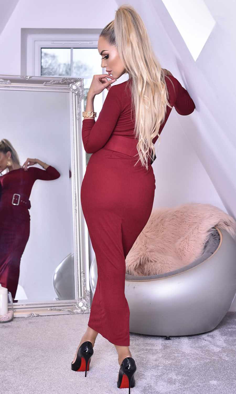 Penny-wine-belted-bodycon-midaxi-dress