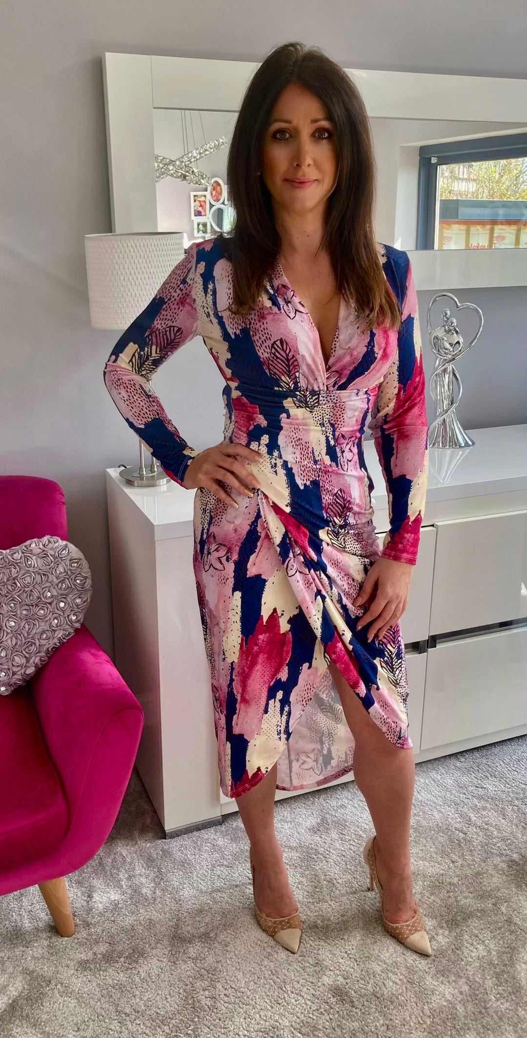 Navy pink deals dress