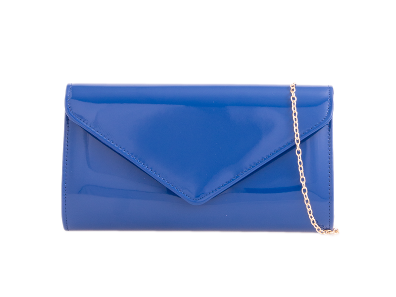 Verona Royal Blue Patent Clutch Bag