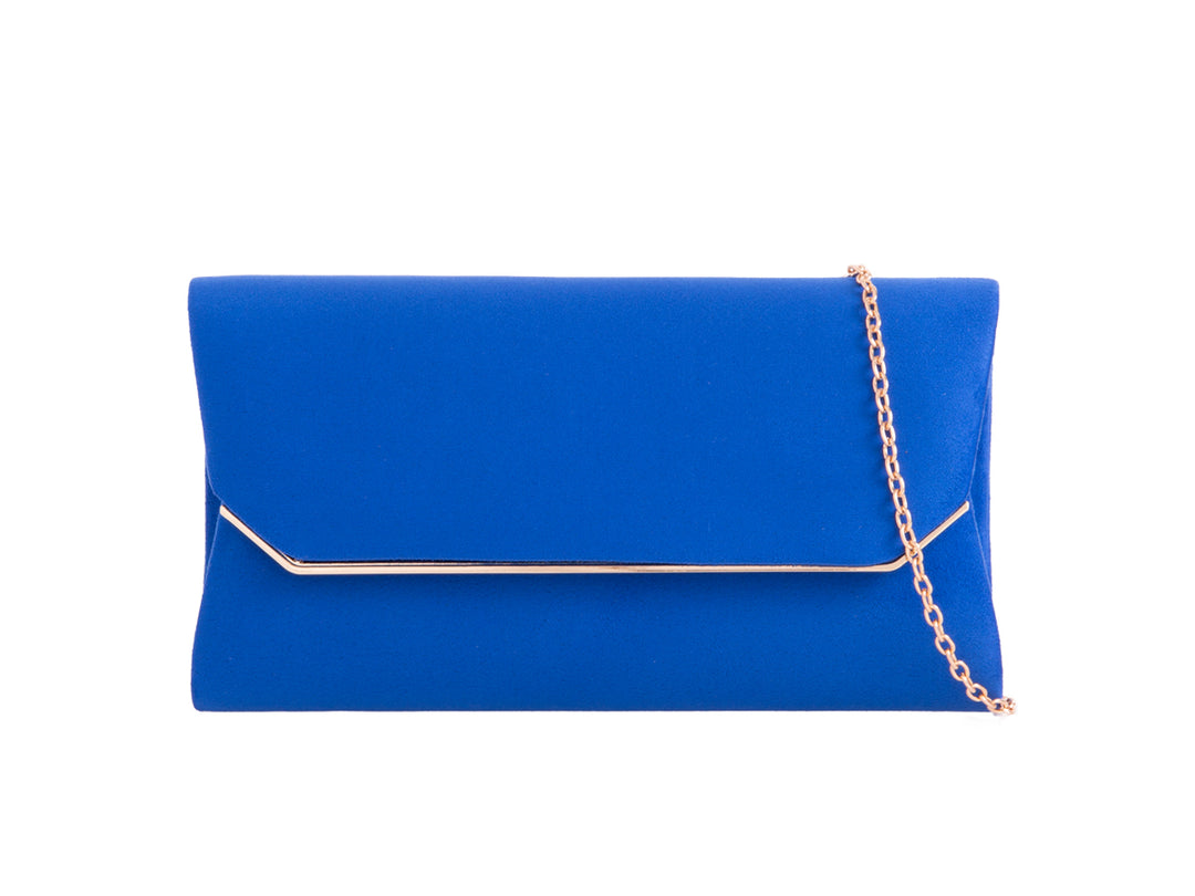 Melrose Cobalt Blue Suede Effect Clutch Bag